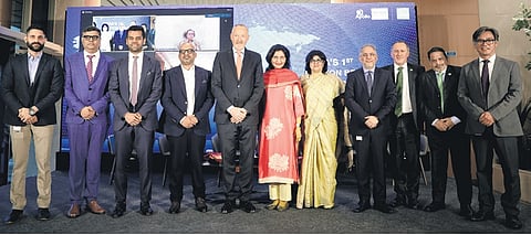 (From Left) Karan Puri, Chief Operating Officer, APCC, Dr Srinivas Chilukuri, Senior Consultant, Radiation Oncology, APCC, Harshad Reddy, Director- Group Oncology & International, Apollo Hospitals Group, Dinesh Madhavan, President-Group Oncology & International, (AHEL), Vanderhasselt, Ambassador of Belgium to India, Preetha Reddy, Executive Vice Chairperson (AHEL), Dr Sapna Nangia, Director – Head Neck & Breast, Dept of Radiation Oncology, APCC, Dr Rakesh Jalali, Medical Director & Sr Consultant at APCC, Claude Dupont, Director of Sales, IBA, R Sridharan, Director – South Asia, IBA and Dr Dayananda Sharma, Chief Medical Physicist