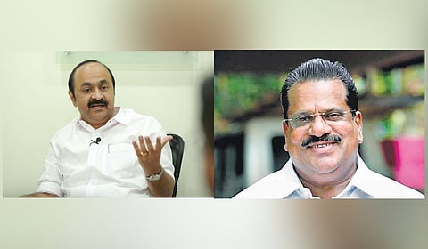 Leader of Opposition V D Satheesan (L) and LDF convener E P Jayarajan