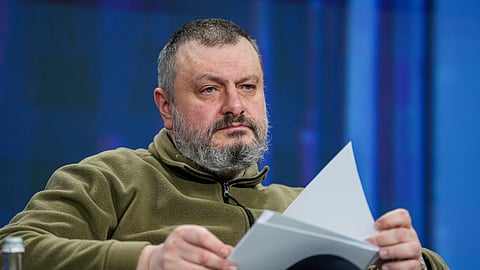 Oleksandr Lytvynenko attends a forum in Kyiv, Ukraine.