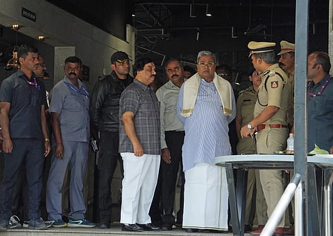 Karnataka Chief Minister Siddaramaiah visited the Rameshwaram Cafe's Brookefield branch on March 2, 2024, following the IED blast that occurred on Friday afternoon, which left 10 people injured. Accompanying the CM were police officials, including Raman Gupta, Additional CP (East), as they inspected the blast site.