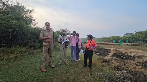 Researchers and forest department officials guiding students during the annual land bird census on Saturday, March 2, 2024.