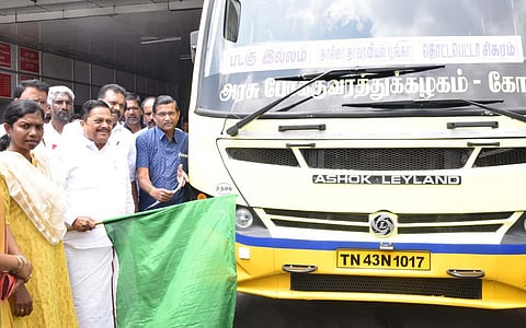 Tourism Minister K Ramachandran in the presence of district collector P Aruna flagged off two circuit bus to the tourists to reach notable tourists places from the Central bus stand in Ooty on Saturday.
