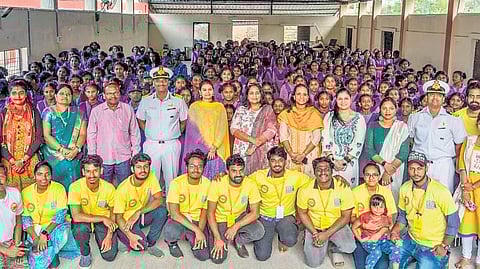 K. Satish, founder of Vizag Volunteers Organisation with others