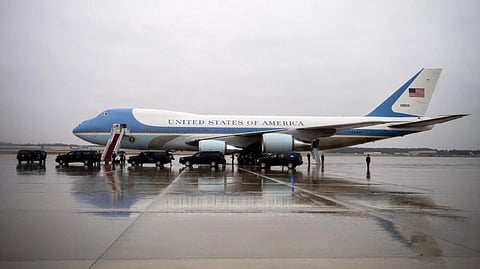 The US president is accompanied by a group of 13 White House journalists when he travels on Air Force One.