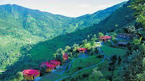 Panoramic view of Pangot village in Uttarakhand