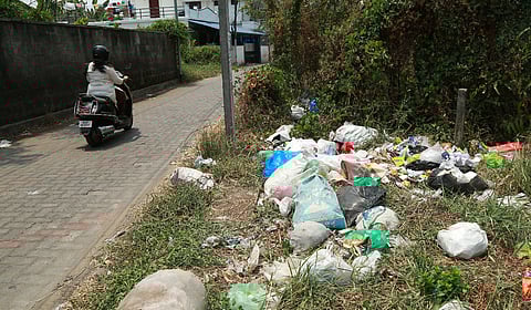 Piles of garbage lie strewn about on roadsides, forcing passers-by to palm their noses to avoid the stench.
