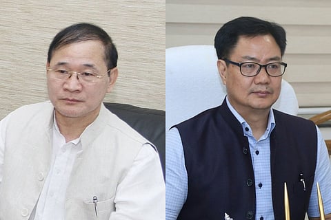 L-R: State Congress chief Nabam Tuki (L) is set to lock horns with Union minister Kiren Rijiju (R)