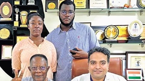 Dr Radhamadhab Sahu with the former judge of the Supreme Court of Cameroon Joseph Youmsi