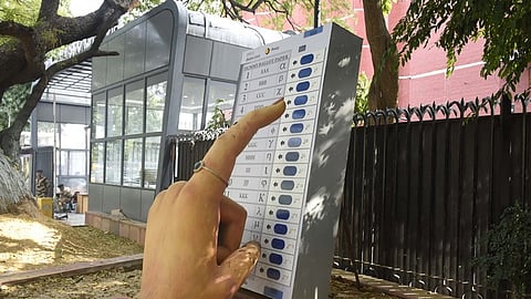 A view of the Election Commission of India headquarters in New Delhi.