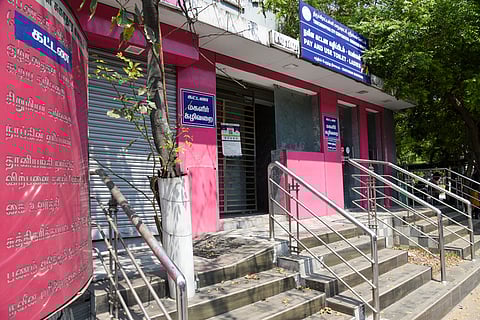 A view of the Pink Toilet near Chathiram bus stand in Tiruchy on Sunday