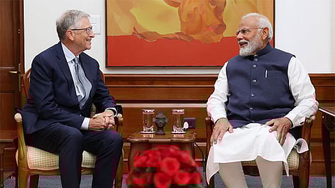 PM Modi meets Bill Gates, discussion.