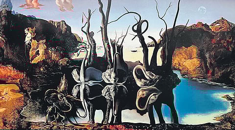 Salvador Dali's painting 'Swans Reflecting Elephants'