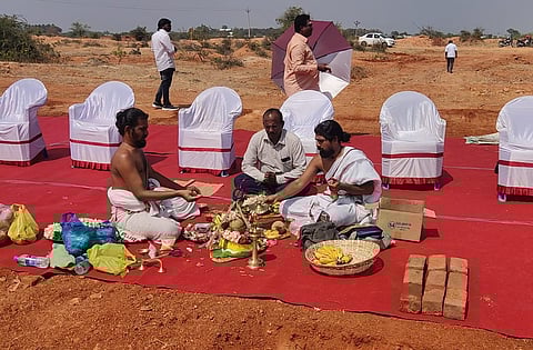 Puja ceremony for the much anticipated All India Institute of Medical Sciences (AIIMS) Madurai project which is set to commence its pre-construction activities from Wednesday.