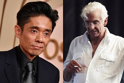 L-R: Two-time Oscar winning makeup effects artist Kazu Hiro; Bradley Cooper as legendary conductor Leonard Bernstein in 'Maestro'
