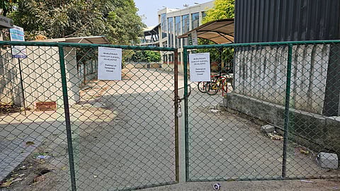 A shot from the closed parking lot of the Baiyappanahalli Metro station.