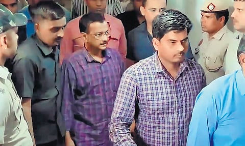 Day after his arrest by ED, Chief Minister Arvind Kejriwal was produced before Rouse Avenue Court on Friday.