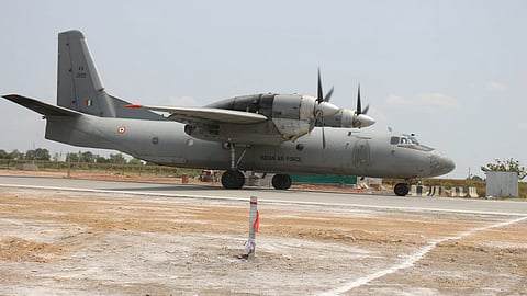 AN 32 aircraft landing on Emergency Landing Runway on NH-16 in Bapatla.