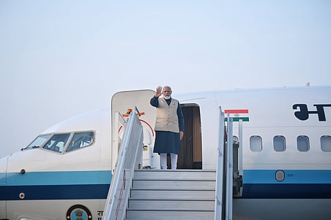 Prime Minister Narendra Modi leaving for Bhutan.