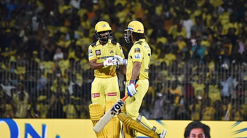 Players in action during Indian Premier League (IPL) 2024 cricket match between Chennai Super Kings and Kolkata Knight Riders, at MA Chidambaram Stadium, in Chennai