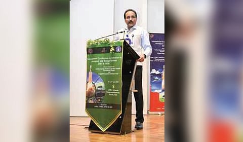 ISRO chairman S Somanath inaugurating the conference