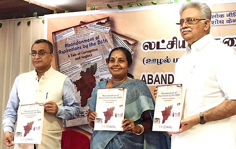 BJP MLA Vanathi Srinivasan at a event where Delhi-based Public Policy Research Center released a study report titled "Abandonment of Aspirations by the DMK"- A Tale of Corruption and Neglect in Coimbatore