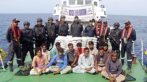 India Coast Guard seized narcotics worth Rs 600 crore from a Pakistani boat named 'Al-Raza' and apprehended 14 crew members who belonged to Balochistan during the intelligence-based anti-narcotics operation carried out alongside Anti-terrorism Squad (ATS) and Narcotics Control Bureau (NCB), on Sunday.