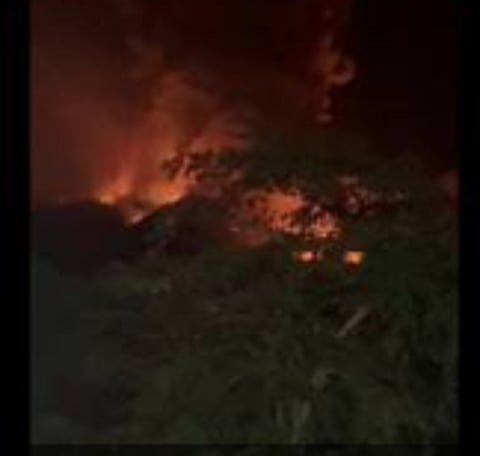 Video grab of Indonesia's Mount Ruang erupting and sending vast plumes of smoke and molten lava into the air.