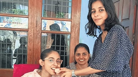 Sharika sharing her joy with family after the results of the civil services examination were announced.