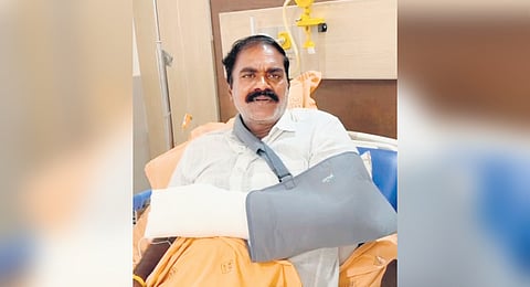 K Durai Ramalingam, a former Sub-Inspector of Police cut his index finger after a person allegedly told him that BJP state president K Annamalai would not win in the election.