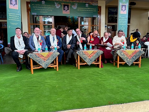 Tibetans on Thursday celebrated the 35th birthday of the 11th Panchen Lama in Dharamshala with dignitaries that included members of the Estonian Parliament (Photo | Yeshi Seli)