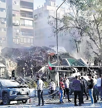 File picture of Israeli strike on the Iranian embassy in Damascus