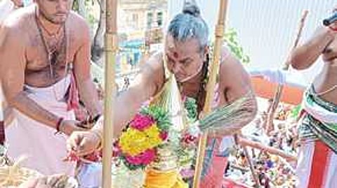 Representative image of kumbabhishekam at a temple
