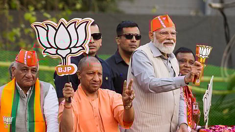 Prime Minister Narendra Modi with Uttar Pradesh Chief Minister Yogi Adityanath.