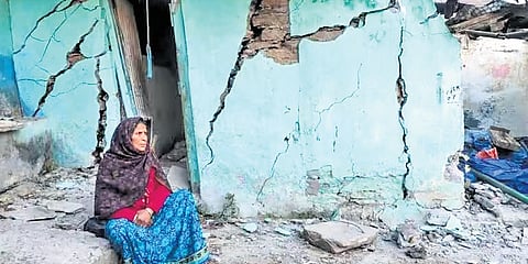 Joshimath-type land sinking in Jammu village, houses & electricity poles damaged