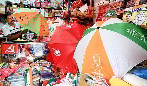 Election paraphernalia on display at the shops in the city. Image used for representation.