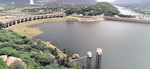 An aerial view of Mettur dam