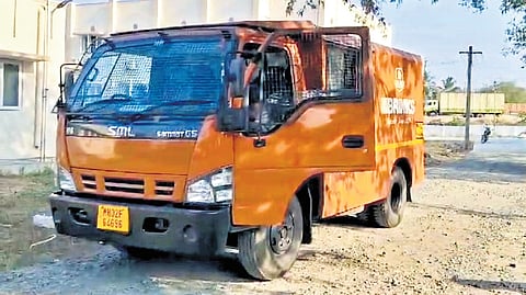 The van was stopped during a vehicle check on Minjur-Vandalur Outer Ring Road on Saturday