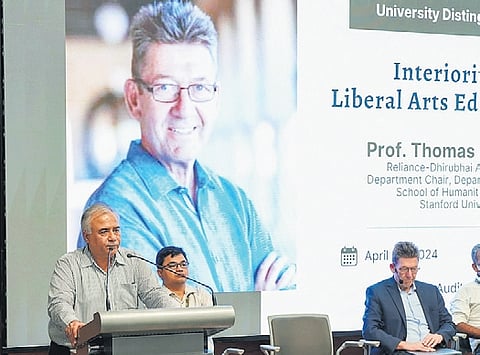 The lecture delved into the topic of `Interiority Design: Liberal Arts Education in India’.