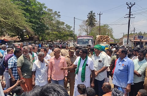 Locals from Karadimadai and nearby villages staged a road protest on Siruvani Road at Madampatti, urging the forest department to curb frequent wild elephant intrusions. They noted a recent surge in elephant activity.