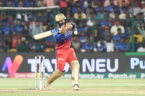 Dinesh Karthik was one of the few positives for RCB in the match against SRH in Bengaluru (Photo | Express)