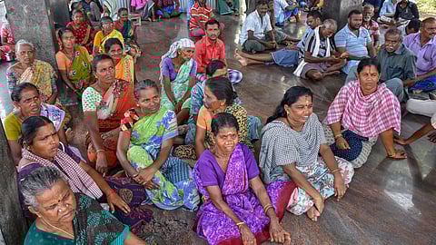 Residents of Nellaithiruthu village in Tirunelveli constituency boycott polls citing drinking water shortage. (Photo | V Karthikalagu, EPS)