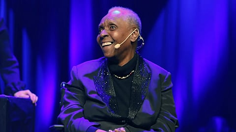 French writer Maryse Condé reacts after being awarded the New Academy’s Literature Prize at a ceremony in Stockholm, Sweden, on Dec. 9, 2018.