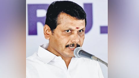 Former Tamil Nadu minister V Senthil Balaji, who was arrested last year in connection with a money laundering case.