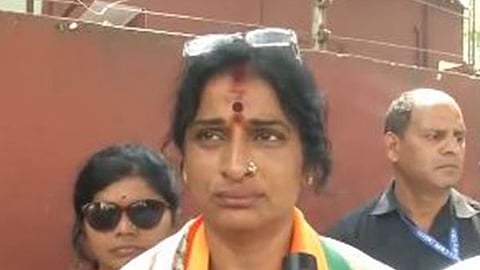 BJP's candidate for Hyderabad Lok Sabha Constituency Madhavi Latha.