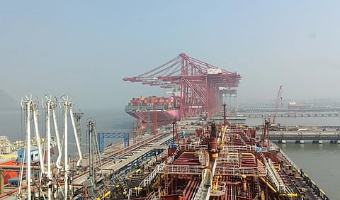 Jawaharlal Nehru Port in Navi Mumbai, Maharashtra.