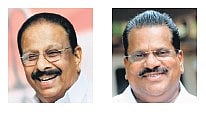 Congress leader K Sudhakaran and CPM leader E P Jayarajan