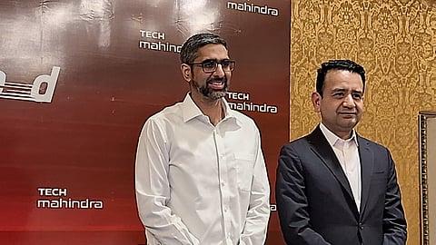 Tech Mahindra CFO Rohit Anand (left) and CEO Mohit Joshi
