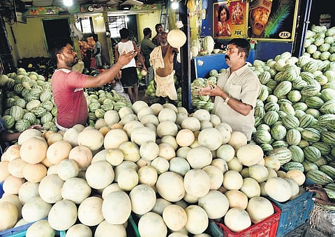 Loads of watermelon, muskmelon, and other fruits are arriving at Koyambedu vegetable market on a daily basis after the start of summer