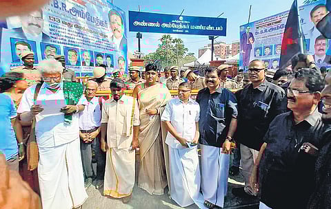 A group of 20 people were made to wait by police near mani mandapam