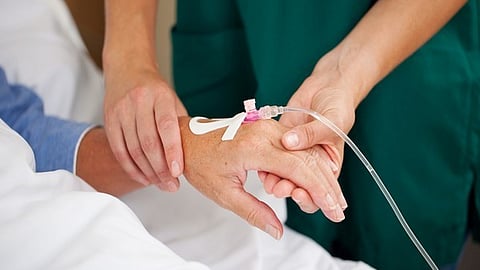 Image of patient with IV drip used for representational purposes only.